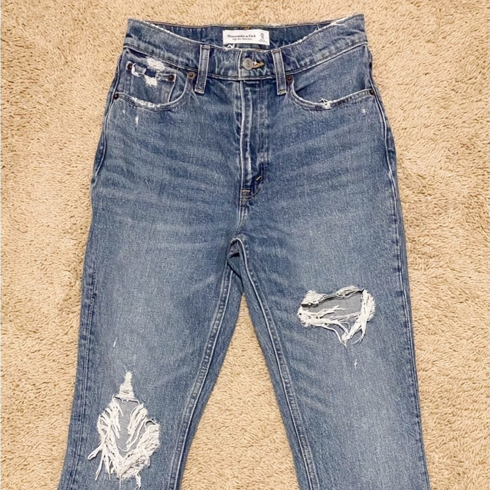 A&F Ripped High Rise Mom Jeans - Picture 3 of 5